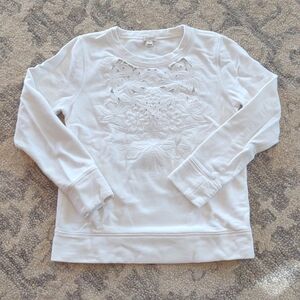 JCrew Lace Embroidered Sweatshirt